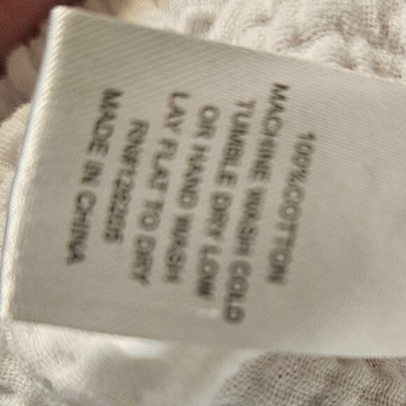 Joie Women's White Crinkle Crop Pullover 100% Cotton Blouse Size M - Picture 4 of 9